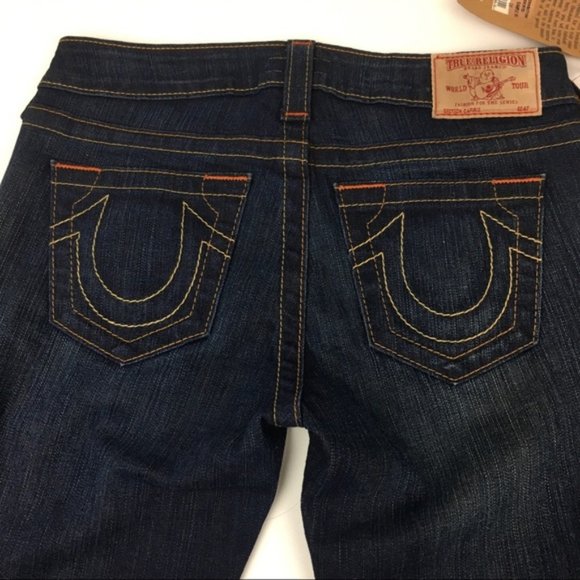 True Religion Dark Wash Carrie Flared Jeans NWT - Picture 8 of 11